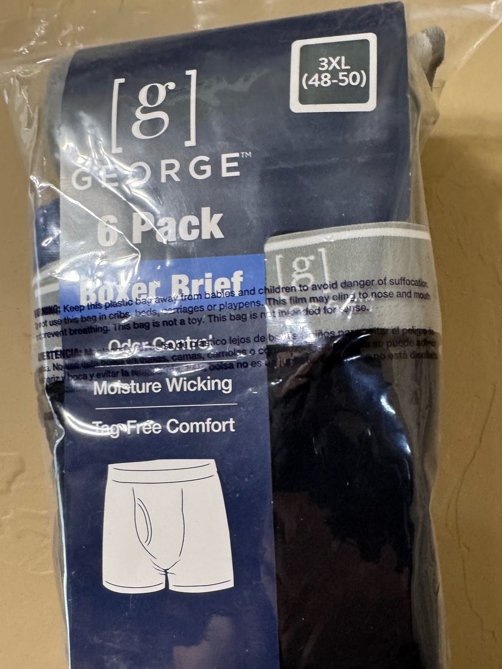 George Navy Boxer Briefs - Men's 6 Pack